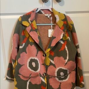 DAVI & DANI Floral Blazer in Pink, Green, and Yellow